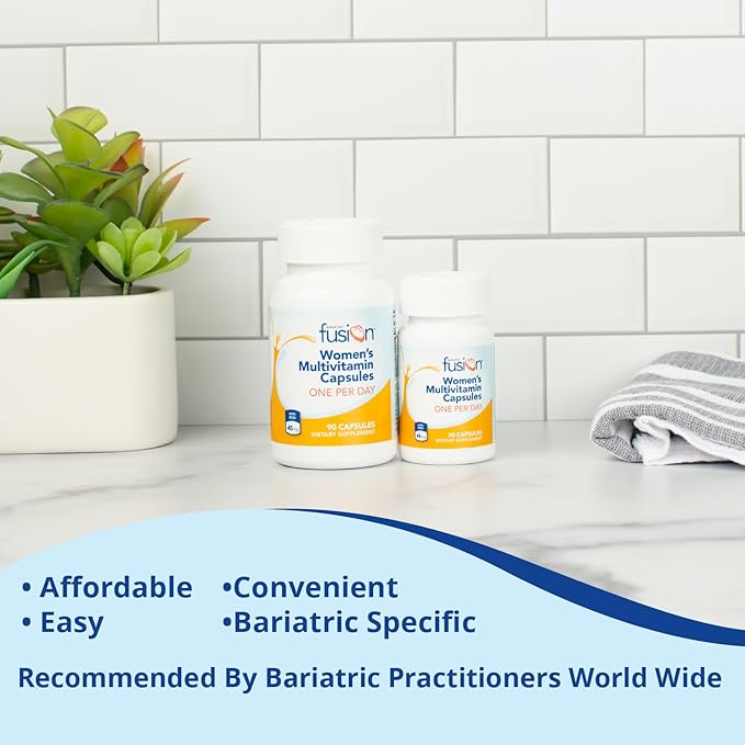Bariatric Fusion One Per Day Bariatric Multivitamin with Iron for Women | with Hair and Nails Vitamins Blend | Gastric Bypass and Sleeve Gastrectomy | Glutren Free | 30 Capsules | 1 Month Supply