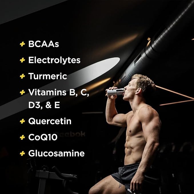 FITAID Recovery Blend, 100% Clean and Paleo Friendly, BCAAs, Glucosamine, Electrolyes, L-Glutamine, L-Arginine, Turmeric, Naturally Sweetened, Vegan 12 Fl Oz (Pack of 24)