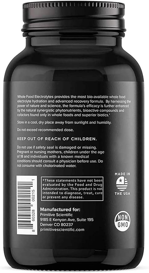 Whole Food Electrolyte Supplements, 120 Electrolyte Tablets with Magnesium, Zinc, Calcium, Potassium, and More for Energy Boost, Hydration, and Rejuvenation