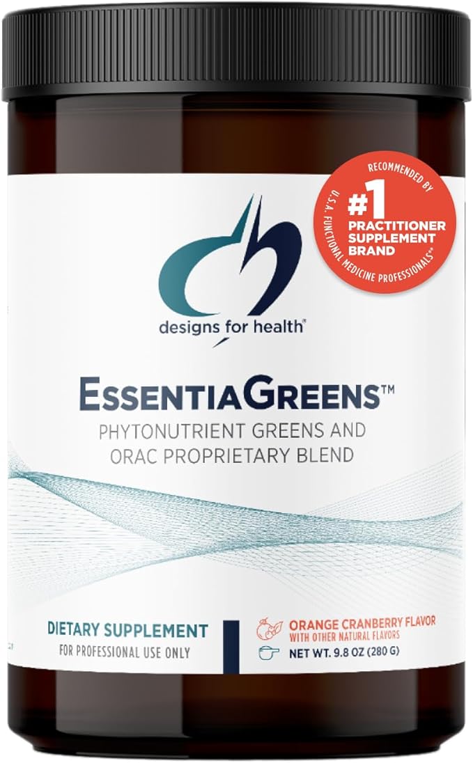 Designs for Health Green Smoothie Powder - EssentiaGreens Vegan Greens Powder with Organic Spirulina, Kale + More - Alkalizing Vegetables, Berries + Prebiotic Fiber (28 Servings / 285g)