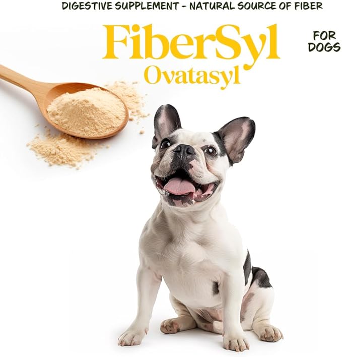FiberSyl Ovatasyl Prebiotics for Dogs Digestive Health - Dog Fiber Supplements for Constipation Relief & Support - Psyllium Husk Seed for Dog' Digestion Problems - Dog Stool Hardener - 60 Capsules