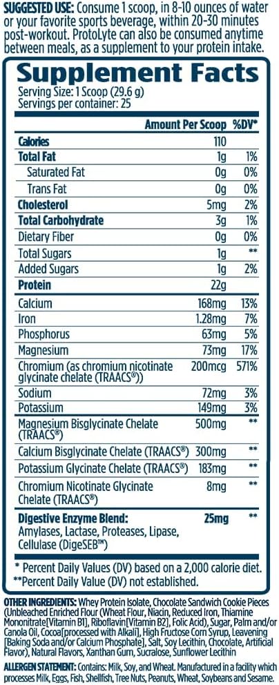 VMI Sports | ProtoLyte Whey Isolate Protein Powder | Low Calorie Whey Protein Powder for Weight Loss | Protein Powder for Muscle Gain | Digestive Enzymes | Non-GMO (Milk and Cookies, 1.6 Pounds)