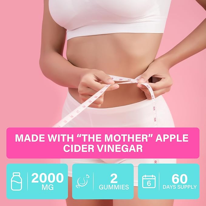 Apple Cider Vinegar Gummies, Fast Ripped Keto ACV Gummies, Max Strength 2000mg, Formulated with Green Tea, B6 & B12, Probiotics, ACV Gummies for Metabolism, Digestion, Detox & Cleanse, 120 Gummies