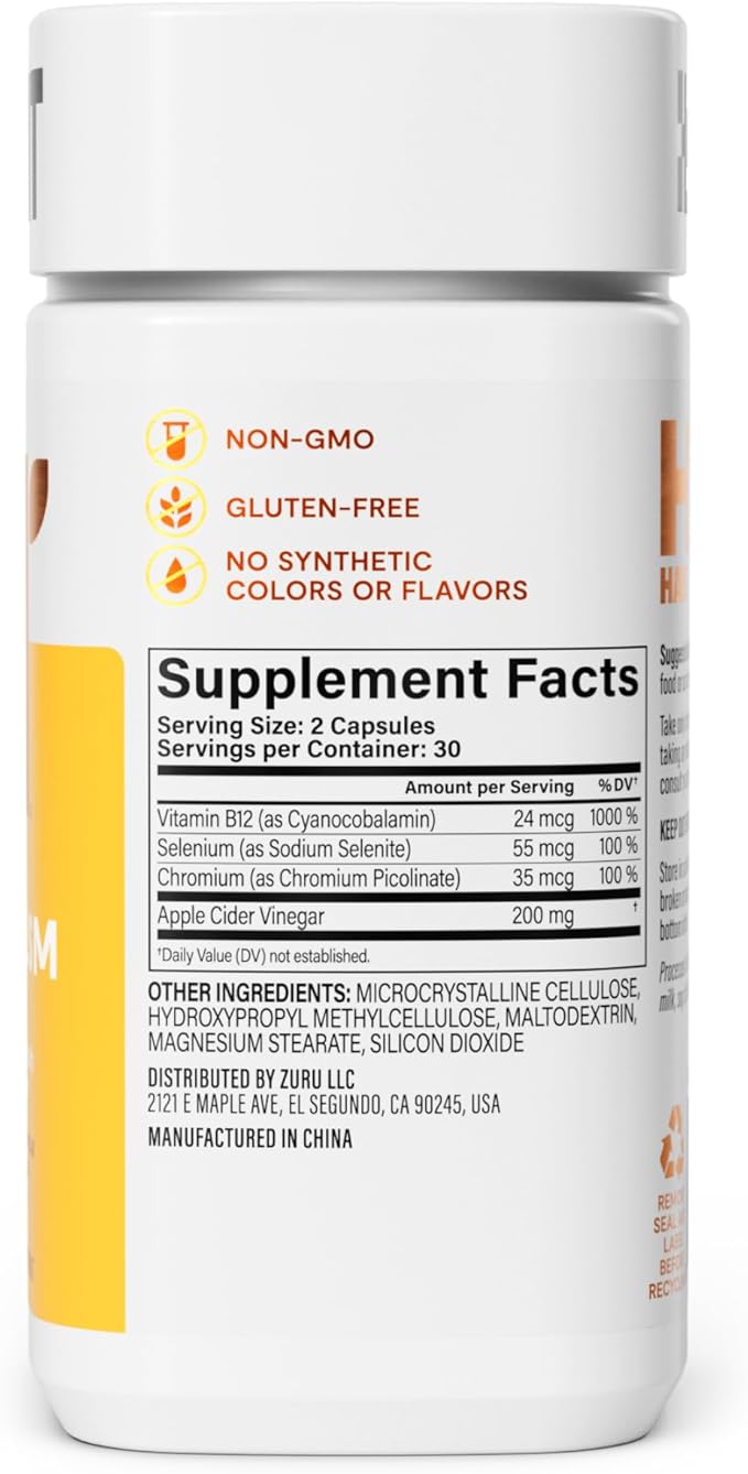 Habit Metabolism Supplement (60 Capsules) - Supports Digestive Health & Metabolism, Vitamin B12, Selenium, Chromium, Apple Cider Vinegar, Vegan, Non-GMO (1 Pack)