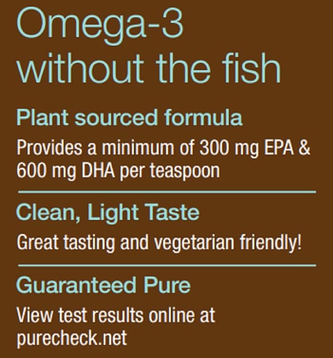 Nature's Way NutraVege Plant Based Omega-3 Extra Strength**, Eye, Heart, and Brain Health*, Cranberry-Orange Flavored Liquid, 6.8 oz