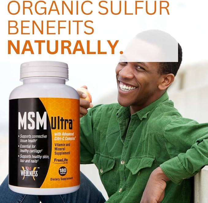 Youngevity Freelife MSM Ultra | 3,000 mg MSM + Proprietary Citri-C Complex Blend + Vitamin C | Ultimate Methylsulfonylmethane Supplement | Bone & Joint Support | 180 Count