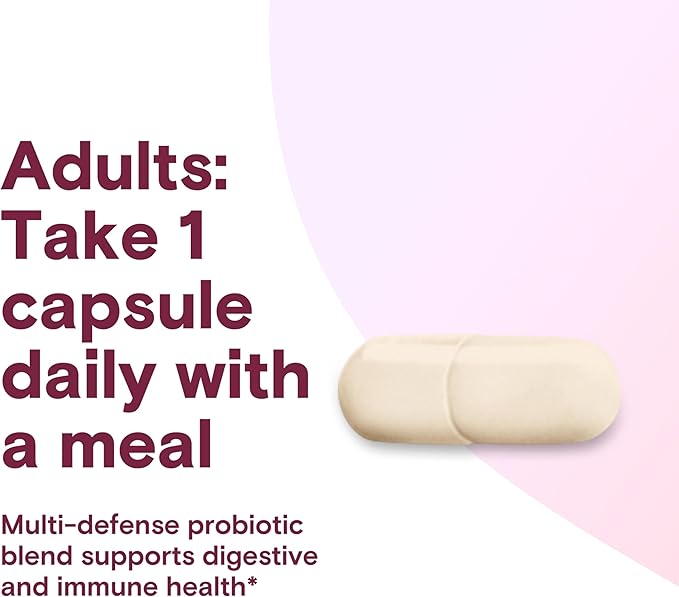 Phillips' Colon Health Daily Probiotic Capsules, 4-in-1 Symptom Defense to help defend against Occasional Gas, Bloating, Constipation, and Diarrhea, Daily Supplement, 60 Count
