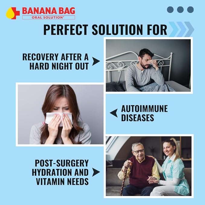 Banana Bag Oral Solution Recovery Packets - I.V. Alternative - Salted Watermelon 30pk: Pharmacist-Formulated for Fast Energy Boost, Rehydration & Wellness. Electrolytes + Vitamin C + Strong B-Complex