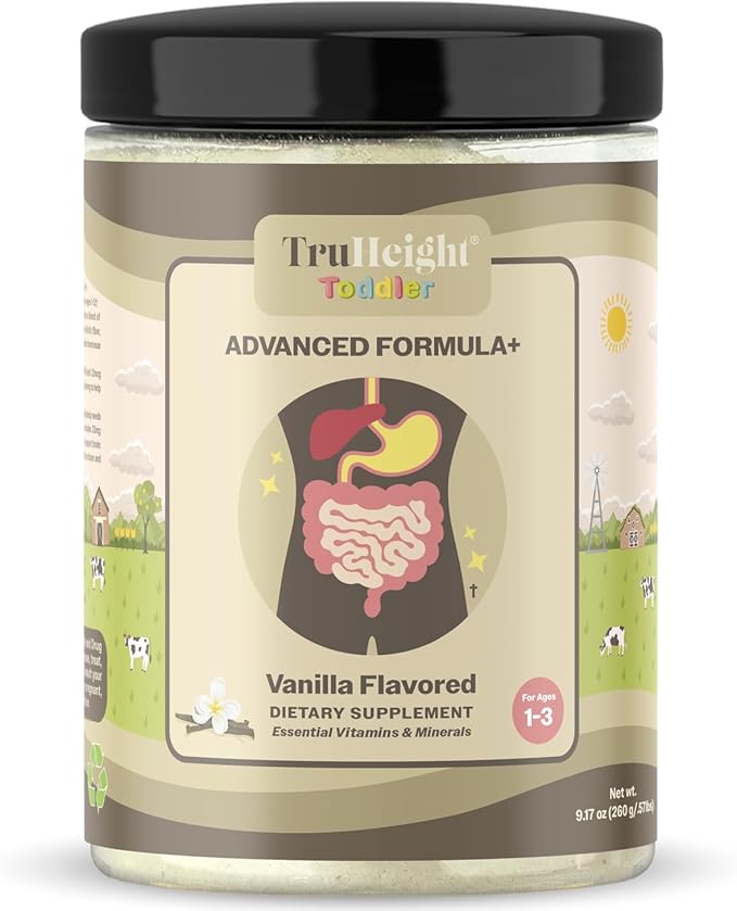 TruHeight Toddler Advanced Formula+ (Vanilla) 16 Vitamins Including Protein, Vitamin C, D, & Iron for 1, 2, 3 Years Old, Pediatric Endorsed Nutritional Drink, Toddler Complete Nutrition 12-36 Months