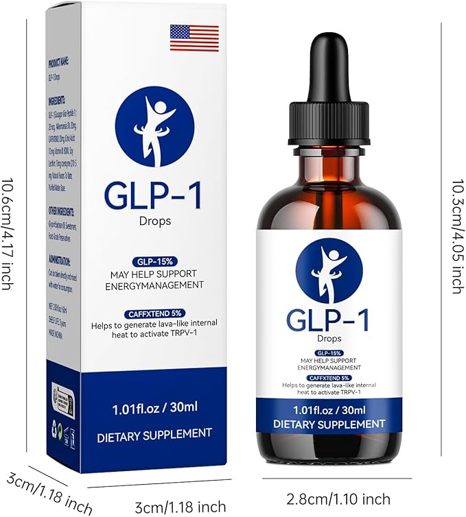 GLP-1 Drops, GLP-1 Supplement Drops for Men and Women ((2 Pack, 2.02 Fl Oz))