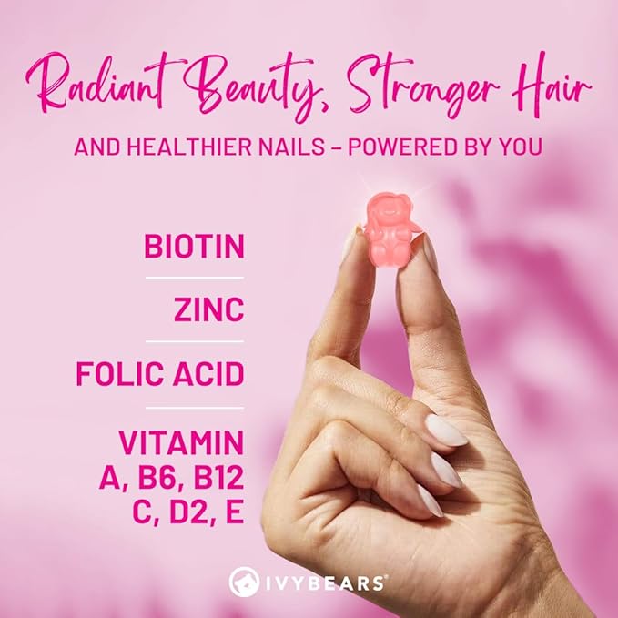 Women’s Hair Vitamins Gummies 1 Month Supply | Biotin 15,000mcg & Multi-Vitamin Complex for Hair, Skin & Nails | Salon-Quality Vegan Hair Care | 100% Vitamin Boost - 60 Count