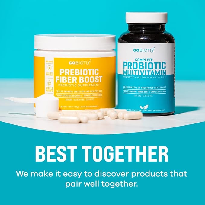 GOBIOTIX Probiotic Multivitamin Supplement - Daily Multivitamins with Probiotics - 25 Billion CFU - Boost Immunity and Digestive Health, Probiotics for Women and Men - Gluten Free Pills - 90 Capsules