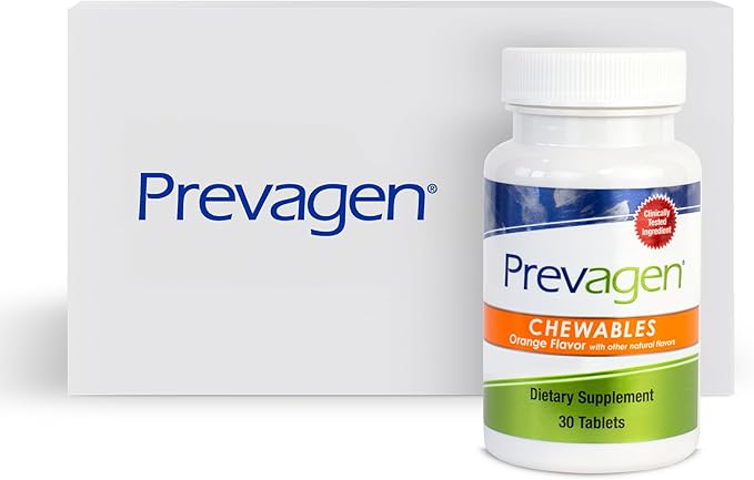 Prevagen Regular Strength 10mg, 30 Chewables|Orange-1 Pack| with Apoaequorin & Vitamin D with Attractive and Stackable Storage Box