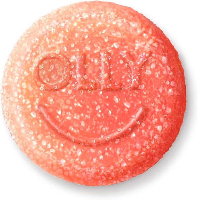 OLLY Probiotic + Prebiotic Gummy, Digestive Support and Gut Health, 500 Million CFUs, Fiber, Adult Chewable Supplement for Men and Women, Peach, 60 Day Supply - 60 Count