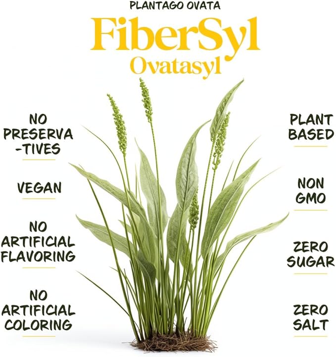 FiberSyl Ovatasyl Prebiotics for Dogs Digestive Health - Dog Fiber Supplements for Constipation Relief & Support - Psyllium Husk Seed for Dog' Digestion Problems - Dog Stool Hardener - 60 Capsules