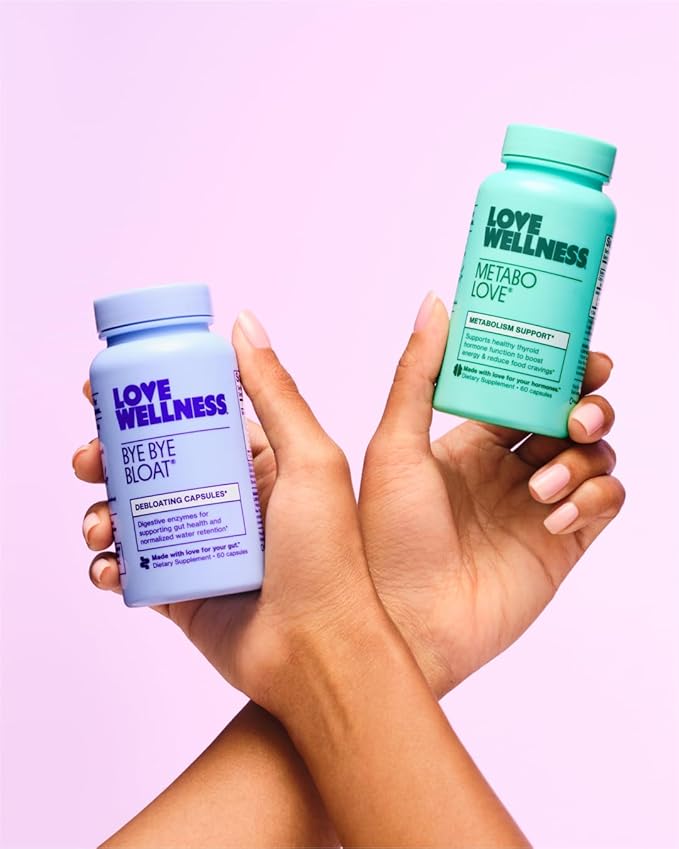 Love Wellness Bye Bye Bloat & Metabolove | Boost & Reduce Bundle | Metabolism Booster for Women Supplement | Digestive Enzymes for Gas & Bloating Relief | Combat Cravings & Boost Energy Supplement