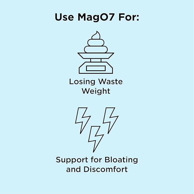 nbpure MagO7 - Natural Colon Cleanse & Detox - Occasional Constipation Relief, Stool Softening, & Bloating Support for Men & Women - Ozonated Magnesium Oxide, 90 Capsules