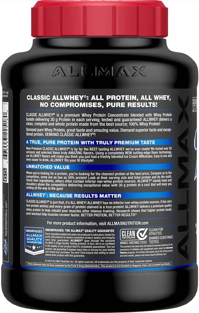 ALLMAX Nutrition AllWhey Classic, Strawberry, 5lb