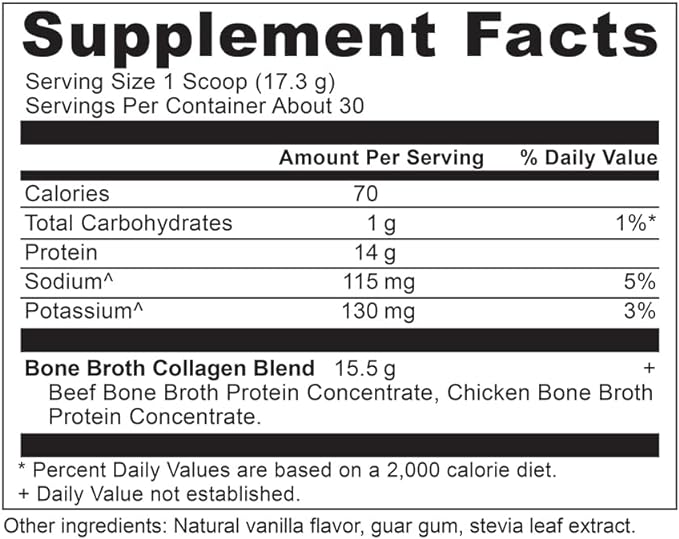Ancient Nutrition Collagen Powder, Bone Broth Collagen, Vanilla, Hydrolyzed Multi Collagen Peptides, Supports Skin and Nails, Joint Supplement, 30 Servings, 18.3oz