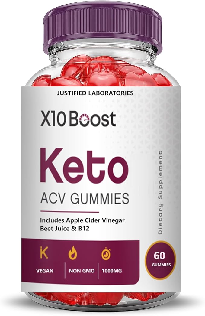 (5 Pack) X10 Boost Keto ACV Gummies Advanced Formula 1000MG X 10 Boost Keto Gummies Apple Cider Vinegar Boost Formulated with Pomegranate Beet Juice Powder B12 Vegan Non GMO 300 Gummys