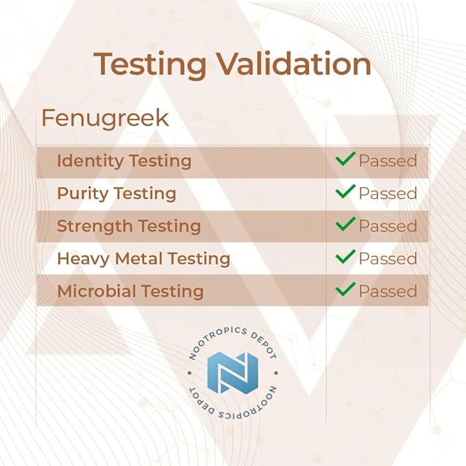 Nootropics Depot Fenugreek Extract Capsules | 500mg | 60 ct | 3% Trigonelline, 1% Protodioscin | Trigonella foenum-graecum | Mood, Fitness, & Metabolic Function