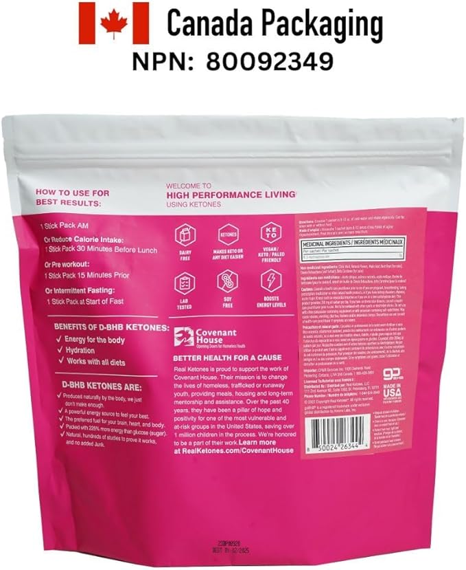 Real Ketones BHB Exogenous Ketones Drink Mix Packets Keto Electrolytes Powder Packets No Sugar with 4 Main Fasting Electrolytes Plus Hydrating Patented Keto BHB - 30 Count Raspberry Lemonade
