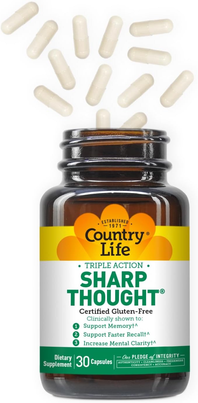 Country Life Sharp Thought 30 Capsules, Certified Gluten Free…