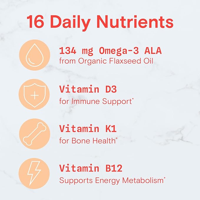 SmartyPants Organic Kids Multivitamin Gummies: Omega 3 (ALA), Vitamin D3, C, Vitamin B12, B6, Vitamin A, K & Zinc for Immune Support, Vegetarian, Three Fruit Flavors, 120 Count (30 Day Supply)