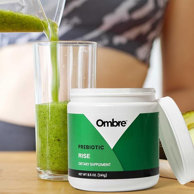 Ombre Rise Prebiotic Powder Fiber Supplement, Supports Digestive Regularity and Overall Wellness, Water Soluble, Fast-Absorbing, & Gentle on Stomach, Shelf-Stable, 8.5-Ounce Tub, 30 Servings