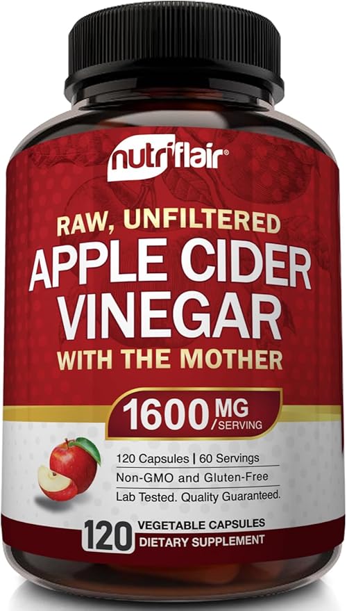 Apple Cider Vinegar Capsules with The Mother - 120 Vegan ACV Pills - Best Supplement for Healthy Weight Loss, Diet, Keto, Digestion, Detox, Immune - Powerful Cleanser & Appetite Suppressant Non-GMO