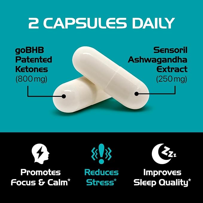 Calming Cortisol Supplement for Stress Management - Mood Support Supplement with Clinically Studied Magnesium and Sensoril Ashwagandha for Men & Women for Relaxation and Cortisol Support (1 Month)