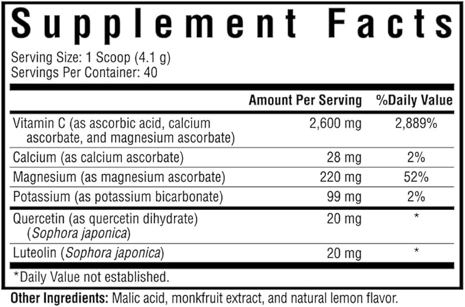Seeking Health Optimal Vitamin C Plus - Vitamin C Powder Supplement with Calcium Ascorbate & Magnesium - Immune Support Supplement - 40 Servings
