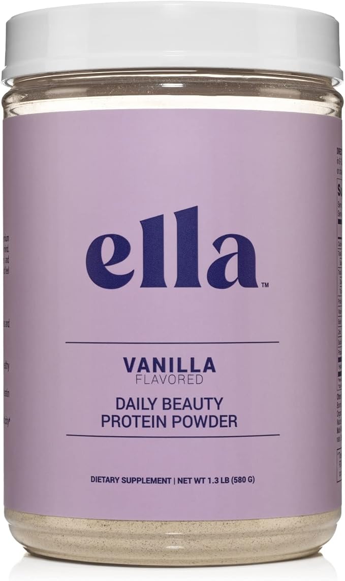 Naked Nutrition Ella Vanilla Collagen Protein Powder for Women - Daily Beauty Protein Powder with Grass-Fed Collagen Peptides - Non-GMO, Gluten-Free, No Artificial Sweeteners - 20 Servings