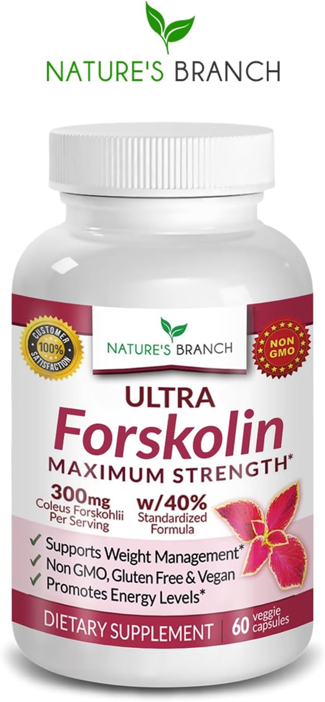 100% Ultra Pure Forskolin for Weight Management Maximum Strength | Coleus Forskohlii Root Extract Powder, 40% Standardized Lean Supplement for Men & Women, Premium Extreme Boost Complex - 60 Capsules