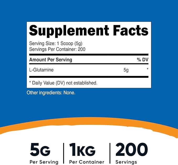 Nutricost L-Glutamine Powder 1 KG - Unflavored, Non-GMO, Gluten Free