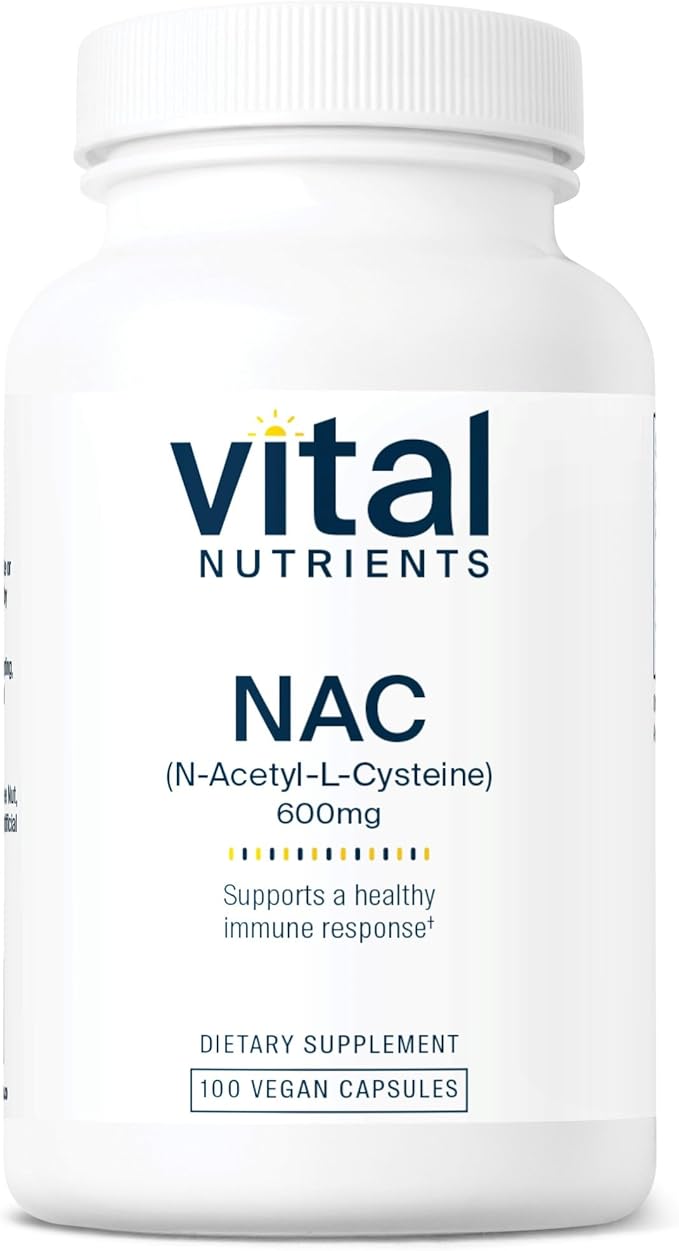 Vital Nutrients NAC 600mg | N-Acetyl Cysteine | Vegan NAC Supplement | Antioxidant for Sinus, Liver, Immune, and Respiratory Health* | Gluten, Dairy, Soy Free | 100 Capsules
