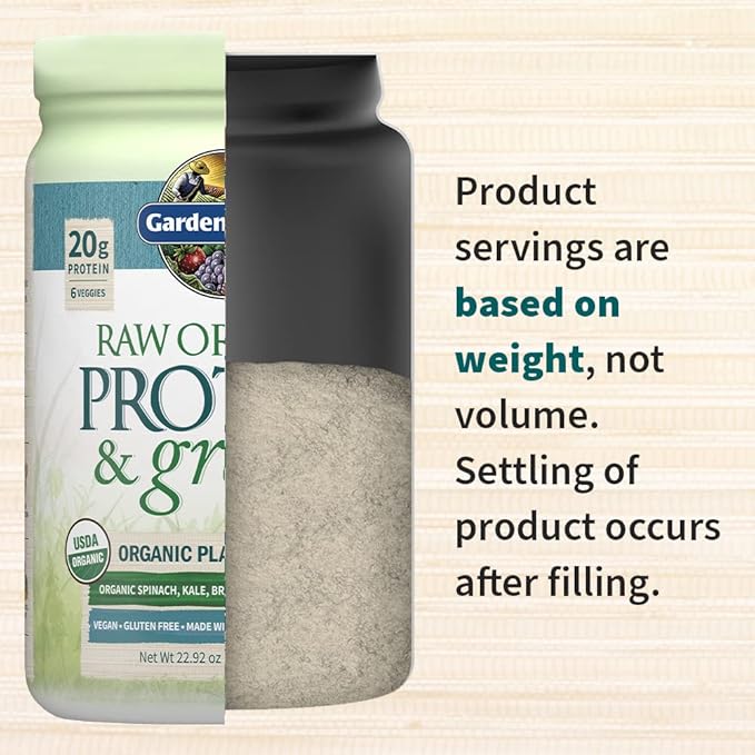 Garden of Life Raw Organic Protein & Greens Lightly Sweet, Vegan Protein Powder for Women and Men, Plant Protein, Pea Protein, Greens & Probiotics, Dairy Free, Gluten Free Low Carb Shake, 20 Servings