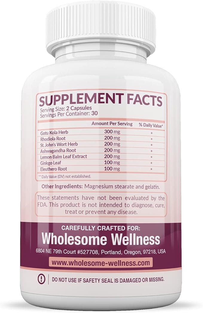 Wholesome Wellness Happy Formula Natural Formula Relief Supplement for Women & Men | 60 Capsules