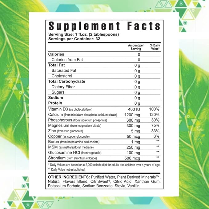 Youngevity Beyond Osteo-FX Liquid 32 oz - Calcium & Magnesium 1200/300mg + Vitamin D3, Zinc, MSM, Glucosamine + 77 Trace Minerals - Supplement for Bone and Joint Health
