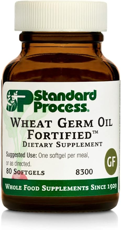 Standard Process Wheat Germ Oil Fortified - Whole Food Exercise, Antioxidant and Immune Support with Vitamin E and Wheat Germ Oil - 80 Softgels