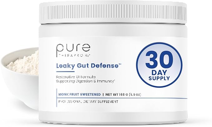 Pure Therapro Rx Leaky Gut Defense - Gut Health Supplement with L-Glutamine, Licorice Root Extract, Aloe Leaf, Arabinogalactan- (30 Servings, 168g)