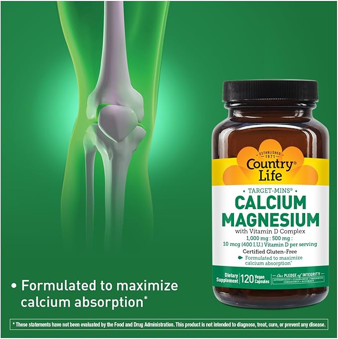 Country Life Cal-Mag Veg Capsules, 120 Capsules…