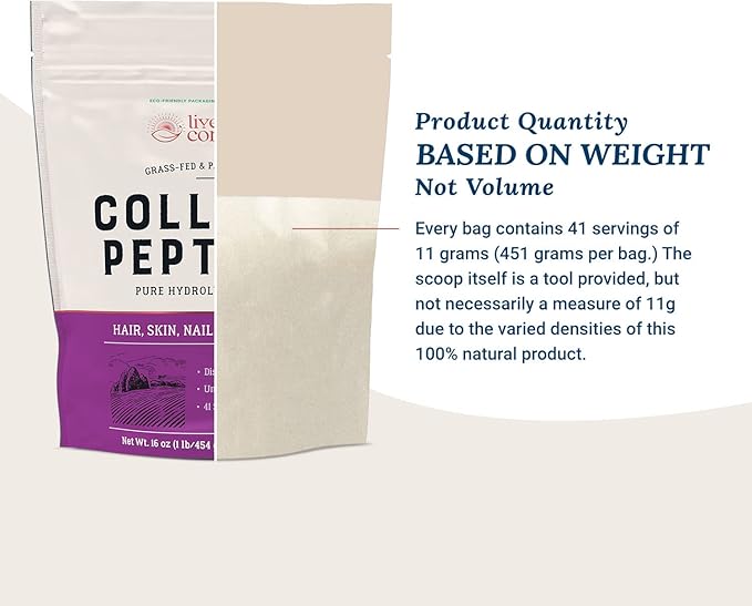 Live Conscious Collagen Powder Hydrolyzed Collagen Peptides Type I & III - Keto & Paleo Friendly - Unflavored - 20 Servings, 7.8 oz