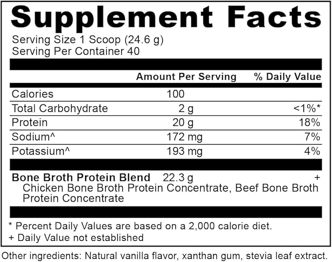 Ancient Nutrition Protein Powder Made from Real Bone Broth, Vanilla, 20g Protein Per Serving, 40 Serving Tub, Gluten Free Hydrolyzed Collagen Peptides Supplement, Great in Protein Shakes