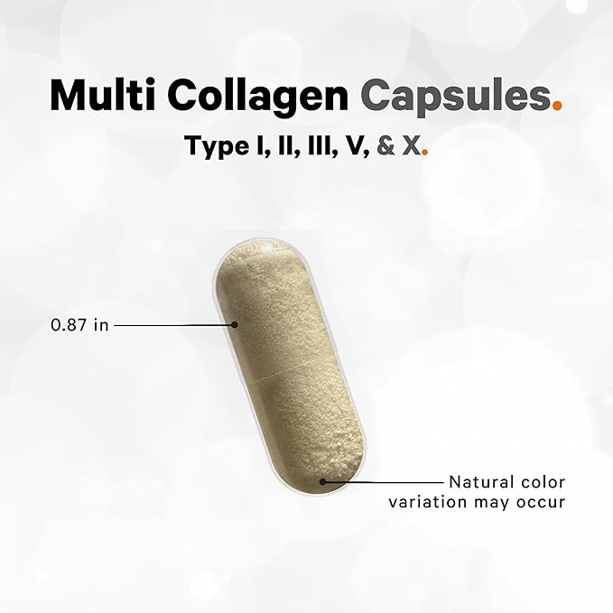 Codeage Multi Collagen Peptides Protein Capsules, 5 Collagen Types, Grass-Fed & Hydrolyzed Bovine Collagen Pills Supplement, Ashwagandha, Amla Berry Vitamins, Collagen Peptides - 2-Pack
