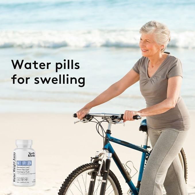 Youth & Tonic Daily Water Weight Away Pills and Blood Pressure Support Supplements/Natural Diuretics for Water Retention & BP Capsules to Maintain a Good Circulatory Health / 60 CPS for Women & Men