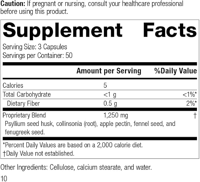 Standard Process Gastro-Fiber - Whole Food Digestion and Digestive Health, Indigestion, and Cramps with Collinsonia Root, Apple Pectin, and Fennel Seed - 150 Capsules