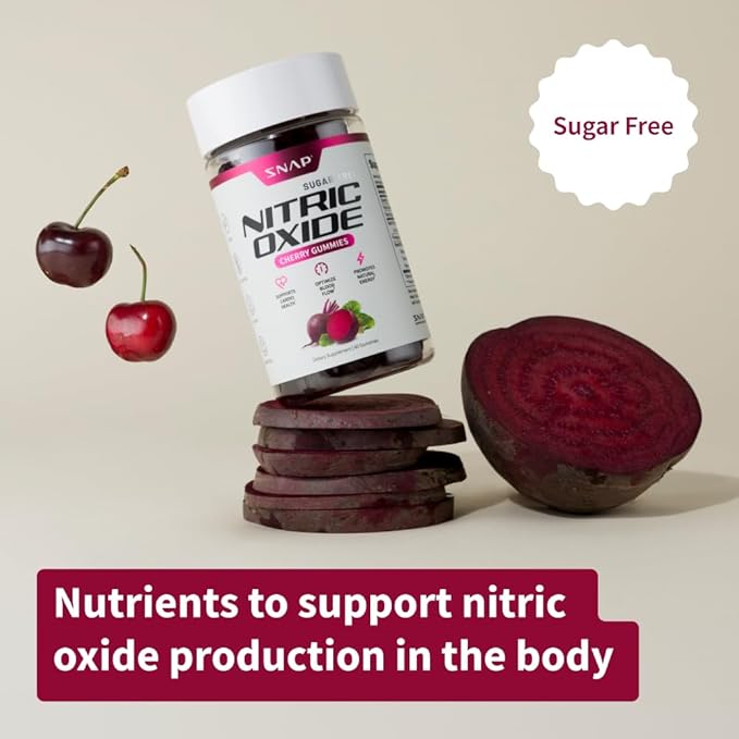 Snap Supplements Nitric Oxide Beet Root Gummies - Support Healthy Blood Circulation, 60 Gummies
