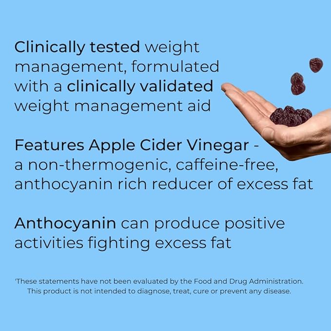 Consult Health ELIMI-Fat Weight Management Gummies - Morosil & Apple Cider Vinegar for Digestive Health - Non-Caffeine Plant-Based Supplement - Supports Weight Loss, BMI & Waist Reduction - 120 Count