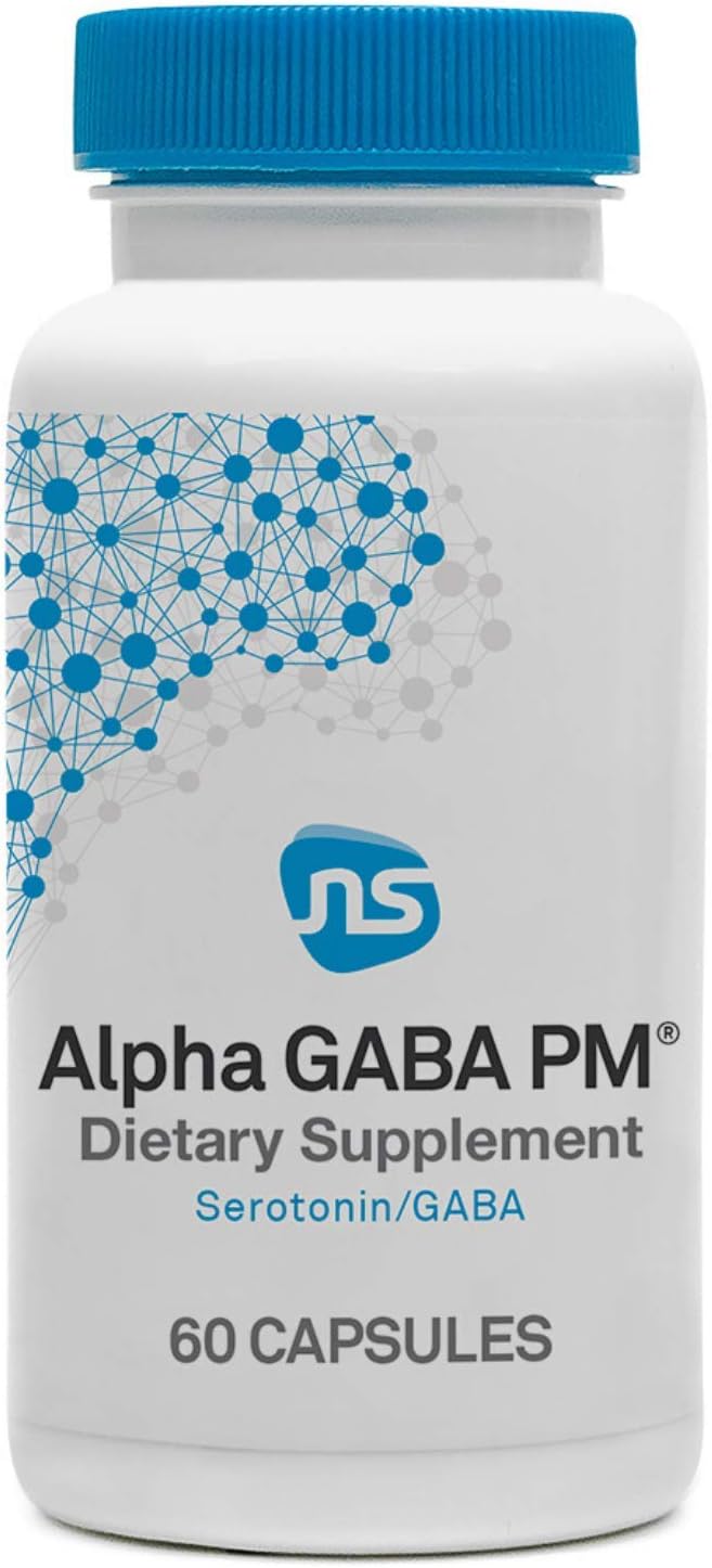 NeuroScience GABA PM Calm Sleep Aid for Adults - 400mg L Theanine Supplement with 5 HTP for Brain Support & Magnesium for Sleep - Soothe an Overactive Mind & Racing Thoughts (60 Capsules)